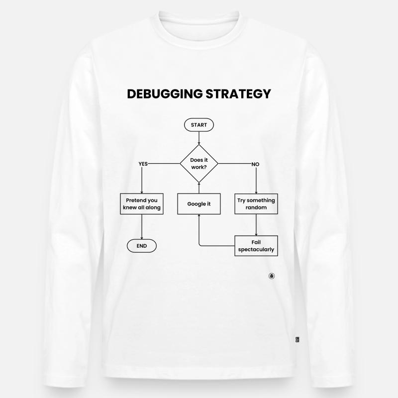 Debugging-Strategie-Flussdiagramm – Funktioniert es Geschenk - Männer Premium Bio Langarmshirt - Weiß