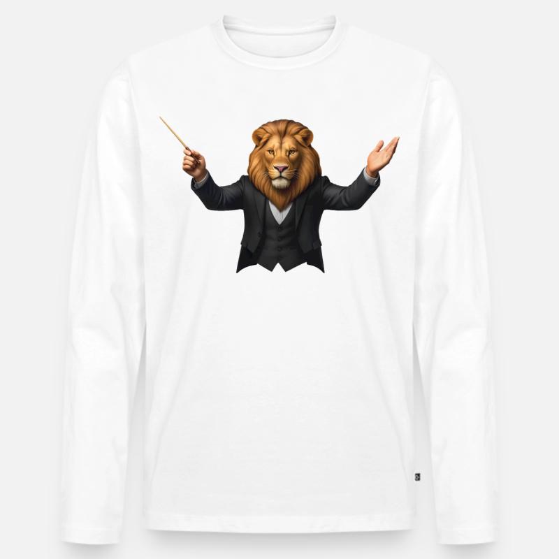 LÖWENLEITER – Tiere - Männer Premium Bio Langarmshirt - Weiß
