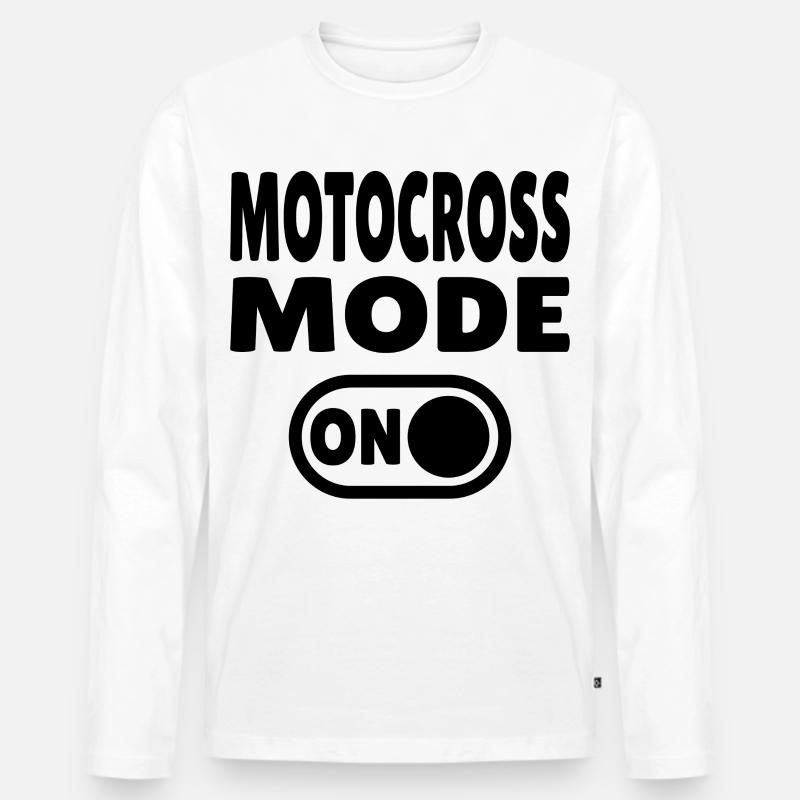 Motocross Mode ON – Dirt & Adrenalin - Männer Premium Bio Langarmshirt - Weiß