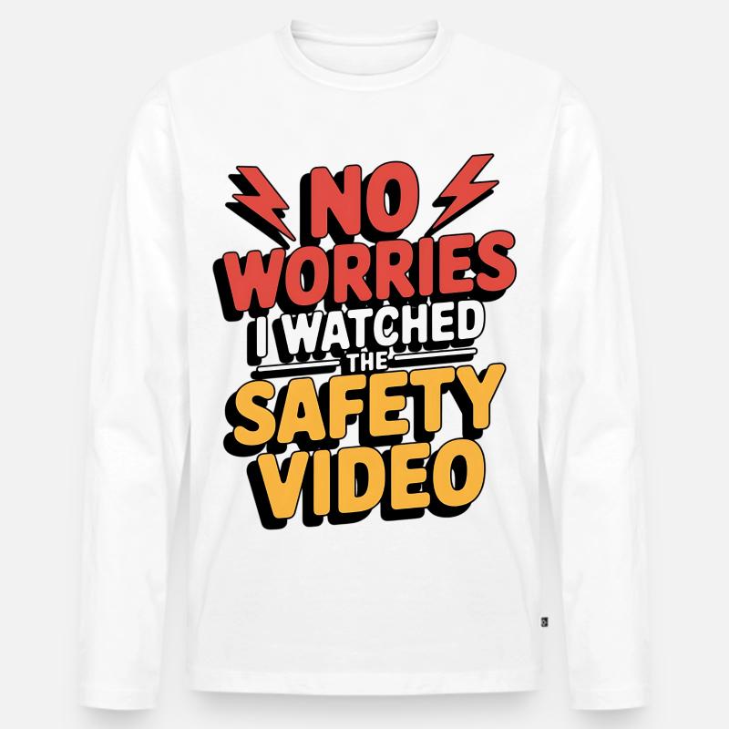 Keine Sorge – Sicherheitsvideo Meme - Männer Premium Bio Langarmshirt - Weiß