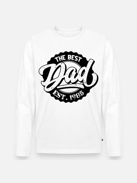 The Best Dad EST 1985 - Men's Premium Organic Long Sleeve Shirt - white