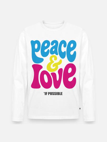 PEACE LOVE #4 - let's talk - Men's Premium Organic Long Sleeve Shirt - white