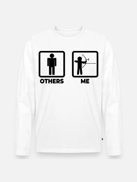 Funny archer - Men's Premium Organic Long Sleeve Shirt - white