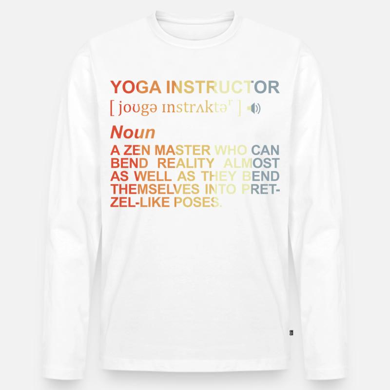 Yogalehrer Begriff - Männer Premium Bio Langarmshirt - Weiß