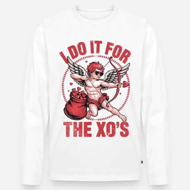 Amor Bogen: XO Liebesjagd - Männer Premium Bio Langarmshirt - Weiß