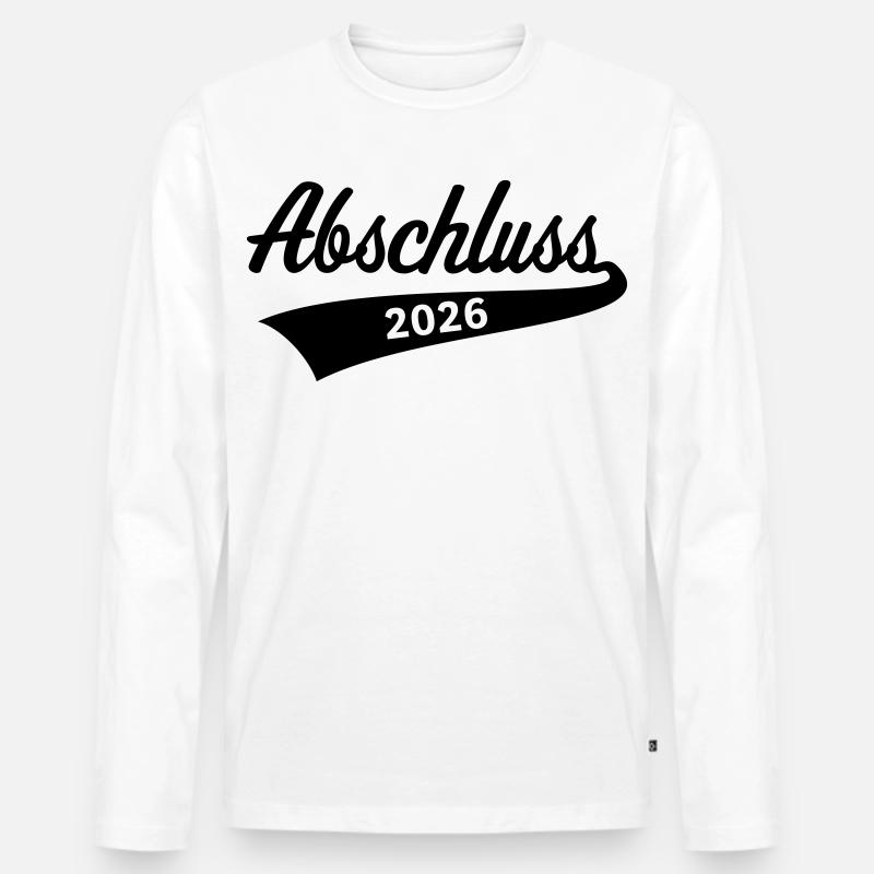 Abschluss 2026 (Schulabschluss / Black) - Männer Premium Bio Langarmshirt - Weiß