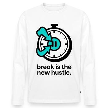 break is the new hustle - Männer Premium Bio Langarmshirt - Weiß - Vorne - Nico (187cm)