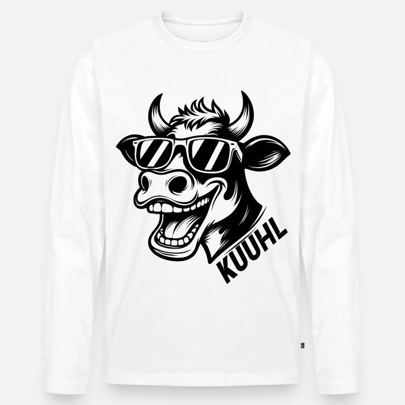 Kuuhl - Männer Premium Bio Langarmshirt - Weiß