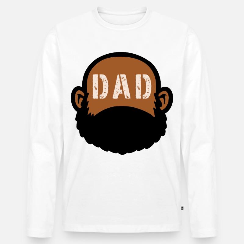 DAD BEARD - Männer Premium Bio Langarmshirt - Weiß