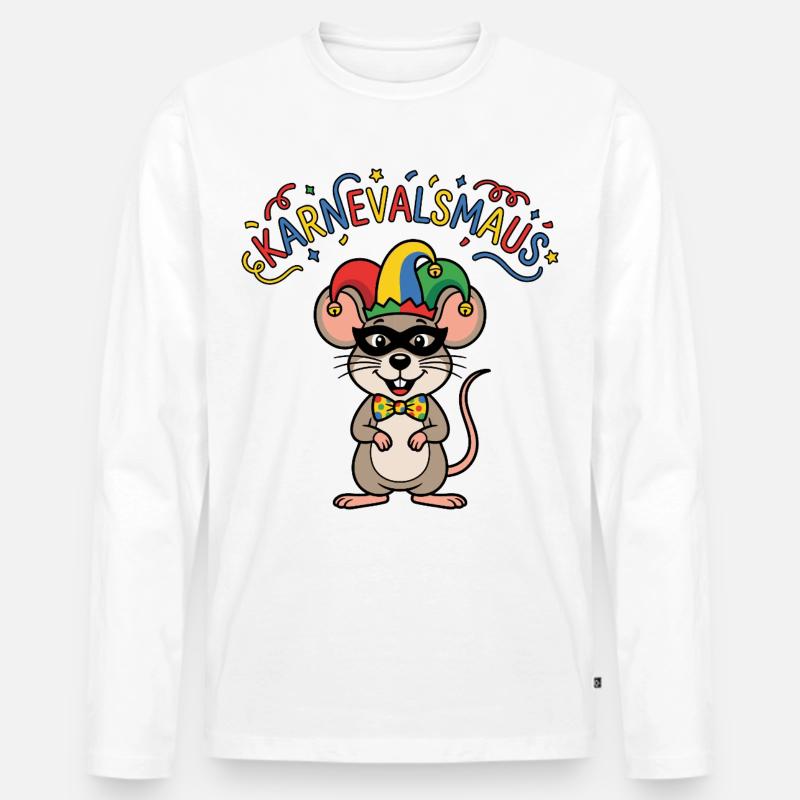 Karnevalsmaus Karneval Köln Kölner Karnevals Maus - Männer Premium Bio Langarmshirt - Weiß
