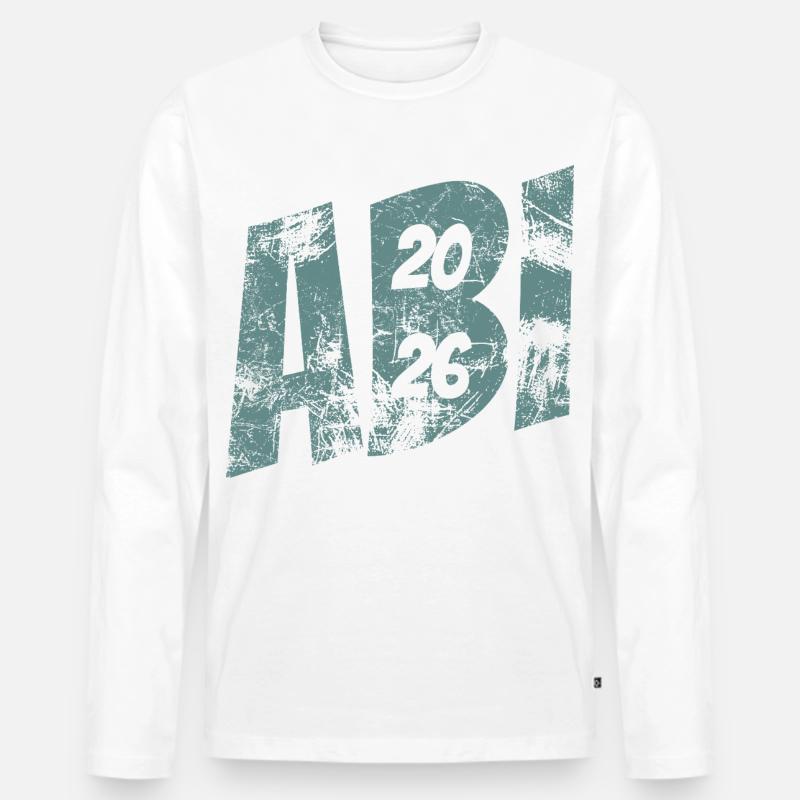 Abi 2026 - Abitur - Geschenk - Männer Premium Bio Langarmshirt - Weiß