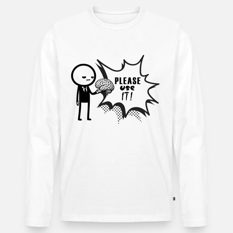 pls_use_it - Männer Premium Bio Langarmshirt - Weiß