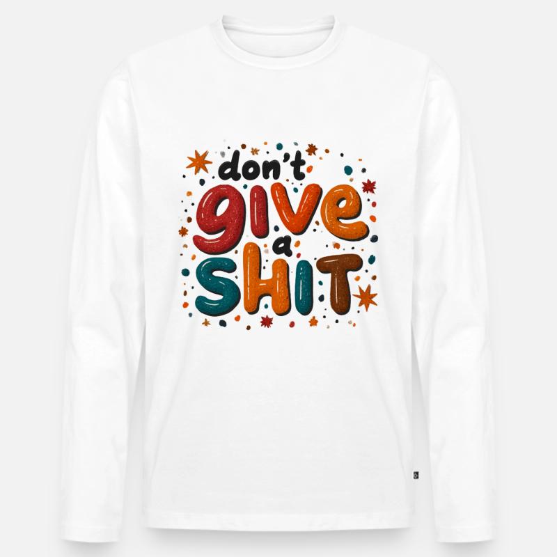 Gib niemals auf Farbexplosion - Männer Premium Bio Langarmshirt - Weiß