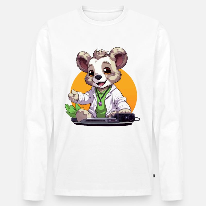 Tech-Koala Creator im Retrolook - Männer Premium Bio Langarmshirt - Weiß