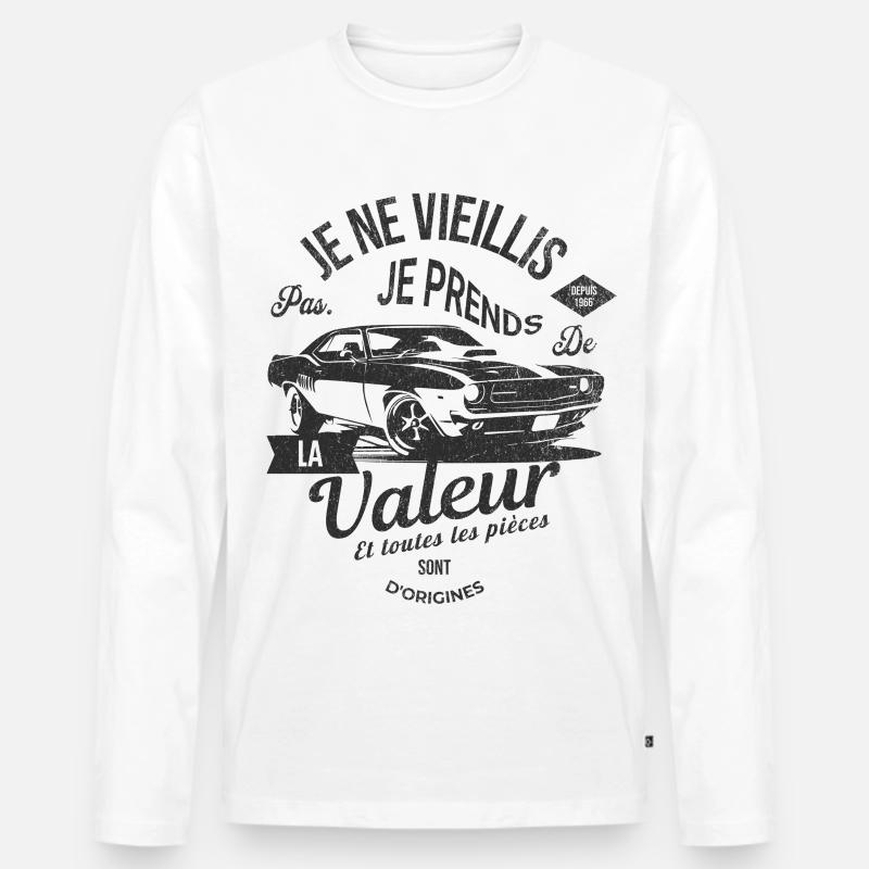 Jubiläums-Oldtimer 1966 - Männer Premium Bio Langarmshirt - Weiß