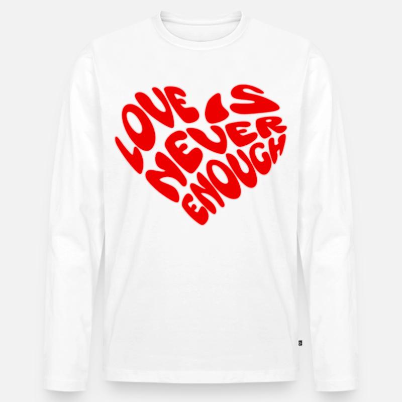 One Love Herzform Design - Männer Premium Bio Langarmshirt - Weiß