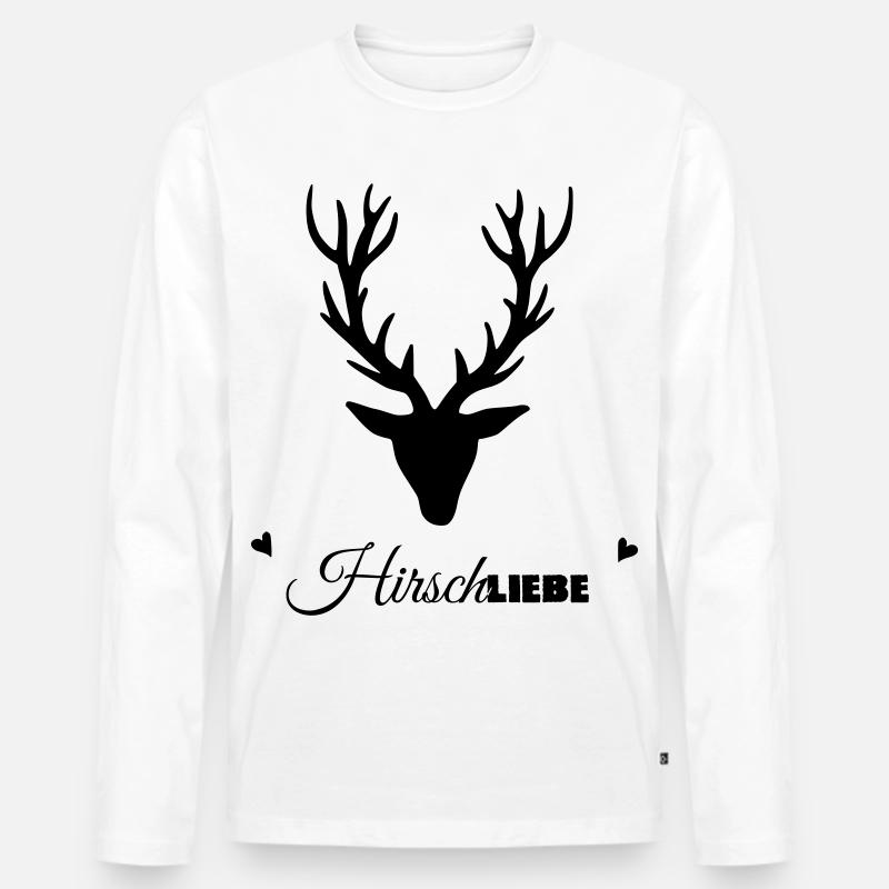 HirschLIEBE by heavenlygoods - Männer Premium Bio Langarmshirt - Weiß