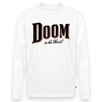 Doom to the world - Männer Premium Bio Langarmshirt - Weiß - Vorne - Nico (187cm)