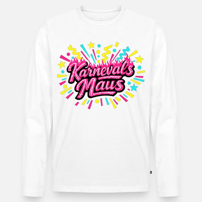 Karnevalsmaus - Karneval Geschenk - Männer Premium Bio Langarmshirt - Weiß