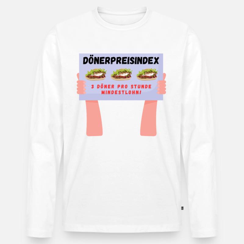 Dönerpreisindex - Männer Premium Bio Langarmshirt - Weiß