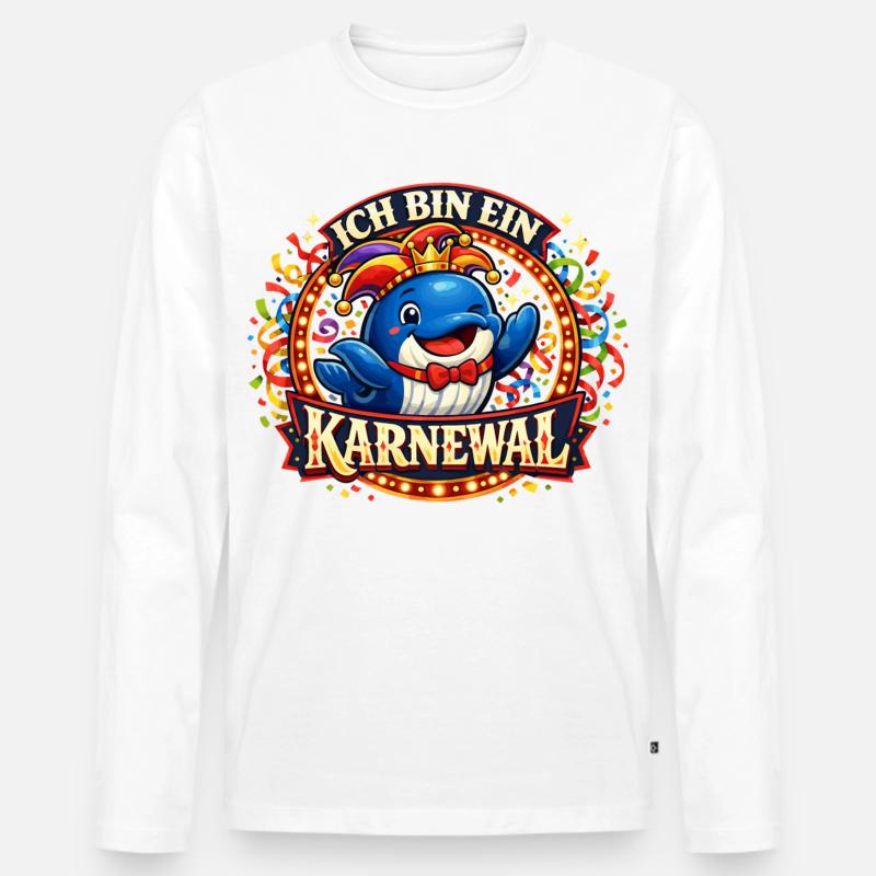 Karneval Fasching 2026 Geschenk Lustig - Männer Premium Bio Langarmshirt - Weiß