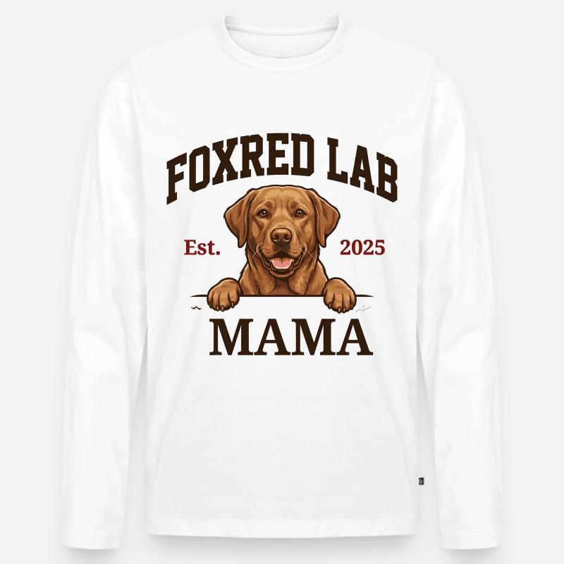 Foxred Lab Mama Est. 2025 – Hunde Mama Design - Männer Premium Bio Langarmshirt - Weiß