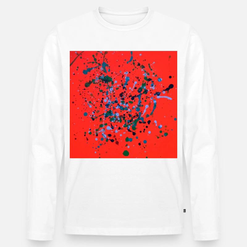 orange_mel - Männer Premium Bio Langarmshirt - Weiß