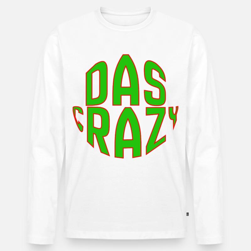 Das Crazy Grüne Comic-Schrift Design - Männer Premium Bio Langarmshirt - Weiß