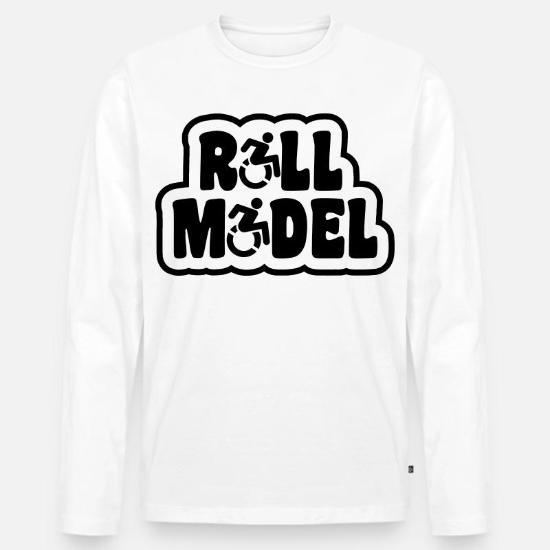 Vorbild. Für den echten Rollstuhlfahrer # - Männer Premium Bio Langarmshirt - Weiß
