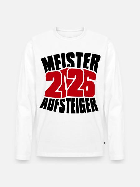Meister und Aufsteiger 2026 - Männer Premium Bio Langarmshirt - Weiß