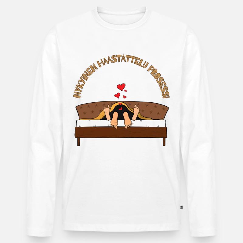 Der aktuelle Interviewprozess. - Männer Premium Bio Langarmshirt - Weiß