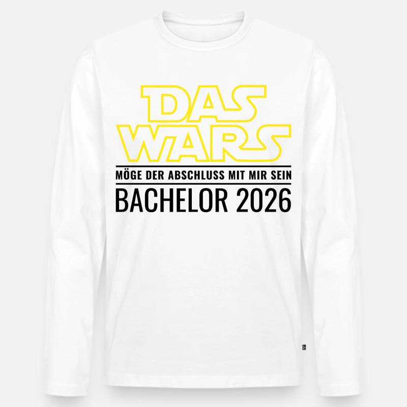Bachelor 2026 Das wars Möge Abschluss mit mir sein - Männer Premium Bio Langarmshirt - Weiß