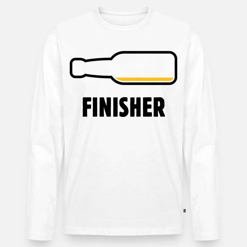 Finisher (Bier / Bierchen / Biertrinker / POS 2C) - Männer Premium Bio Langarmshirt - Weiß