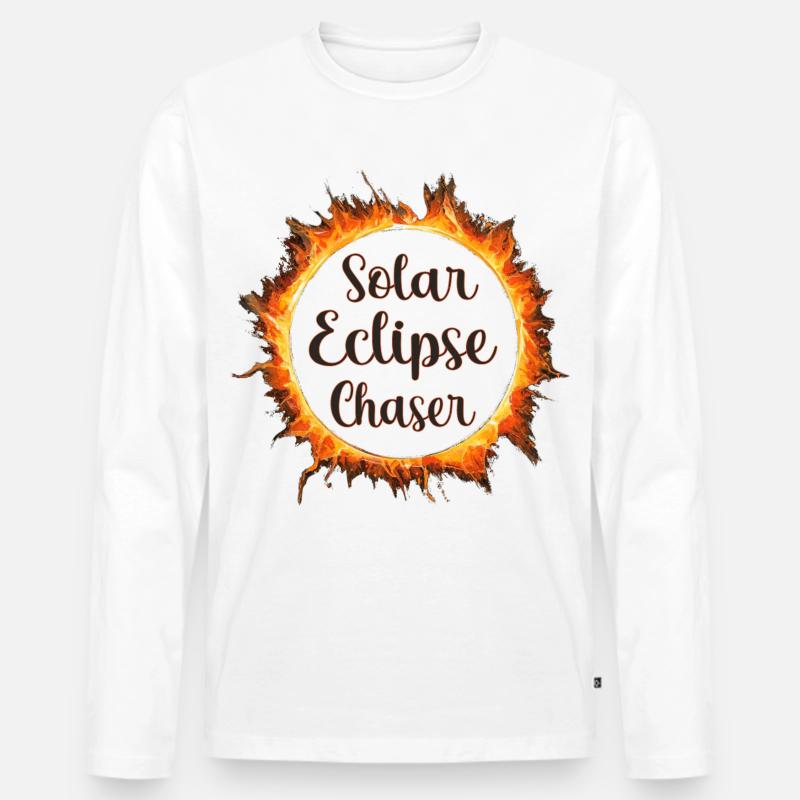 Solar eclipse chaser - Männer Premium Bio Langarmshirt - Weiß