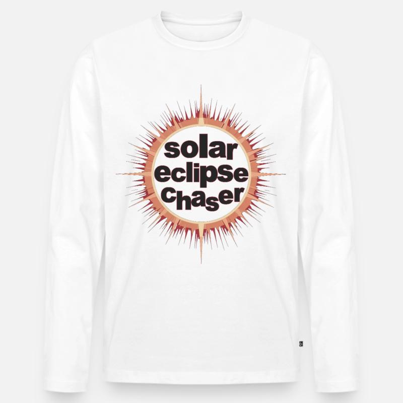 Solar eclipse chaser - Männer Premium Bio Langarmshirt - Weiß