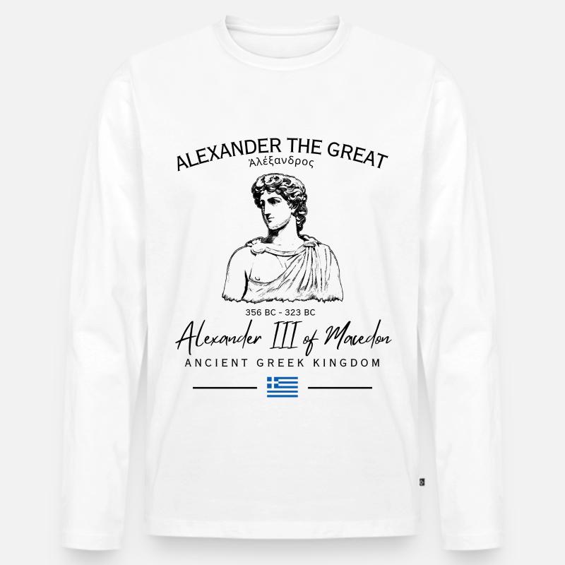 Alexander The Great Ancient Greece Macedonian King - Männer Premium Bio Langarmshirt - Weiß