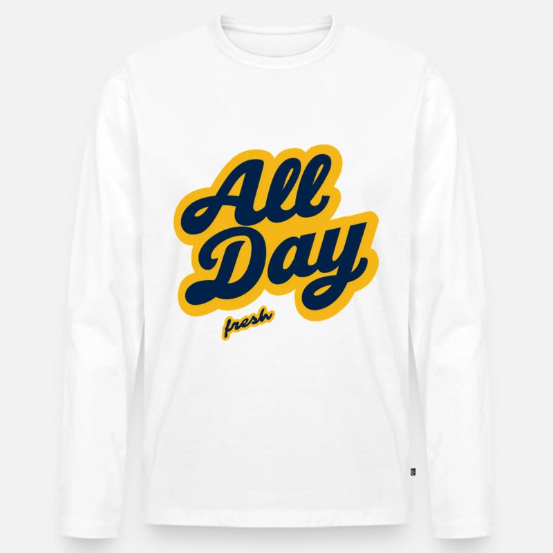 All Day Fresh - Männer Premium Bio Langarmshirt - Weiß