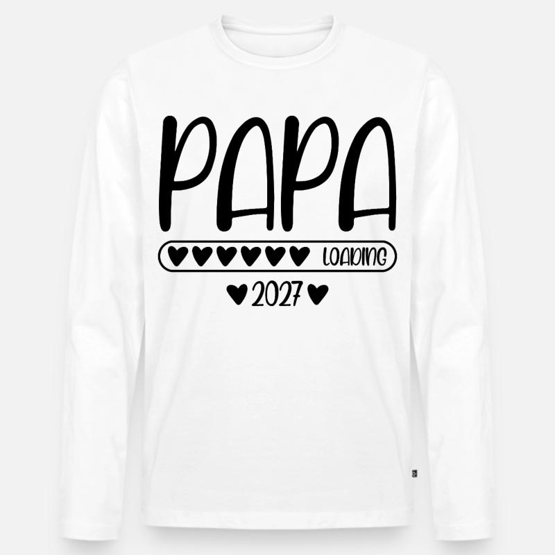 Papa 2027 loading - Männer Premium Bio Langarmshirt - Weiß
