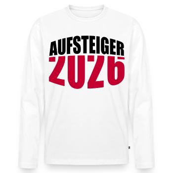 Promu Promotion 2026 - T-shirt manches longues Premium bio Homme - blanc - Devant - Nico (187cm)