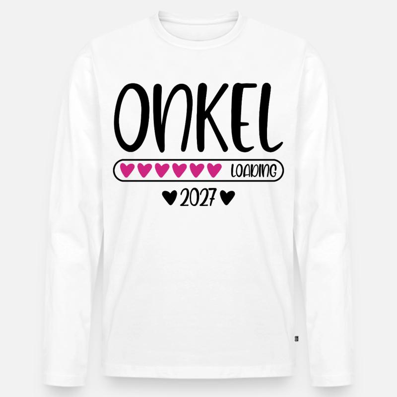 Onkel 2027 loading Herzchen Ladebalken - Männer Premium Bio Langarmshirt - Weiß