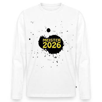 Meister 2026 Meisterschaft - Männer Premium Bio Langarmshirt - Weiß - Vorne - Nico (187cm)