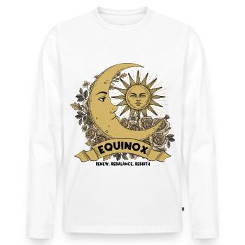 Equinox Renew Rebalance Rebirth Ostara Blessings - Men's Premium Organic Long Sleeve Shirt - white - Front - Nico (187cm)