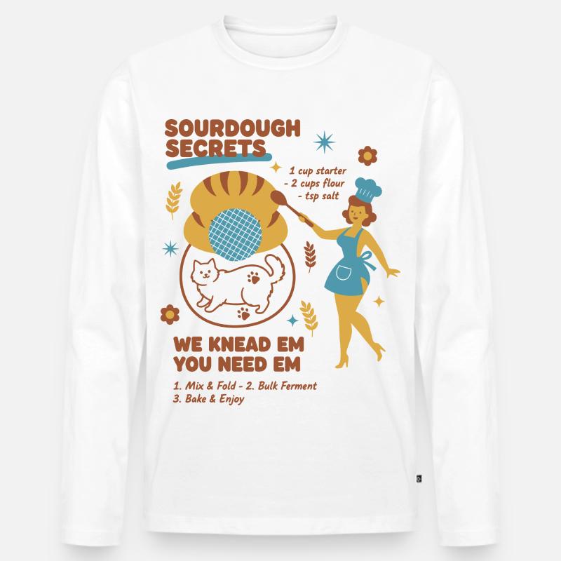 Sauerteig-Geheimnisse Brotbacker Sauerteigbäcker - Männer Premium Bio Langarmshirt - Weiß