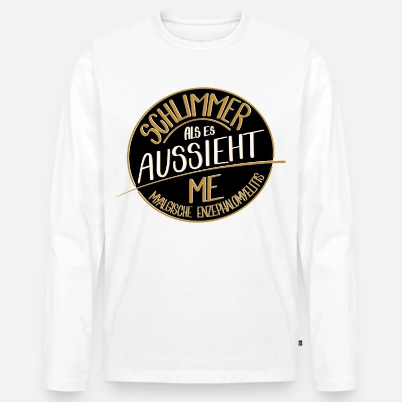Schlimmer als es aussieht, ME  - Männer Premium Bio Langarmshirt - Weiß