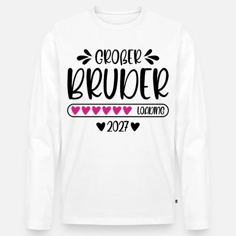 Großer Bruder 2027 loading Herzchen Ladebalken - Männer Premium Bio Langarmshirt - Weiß
