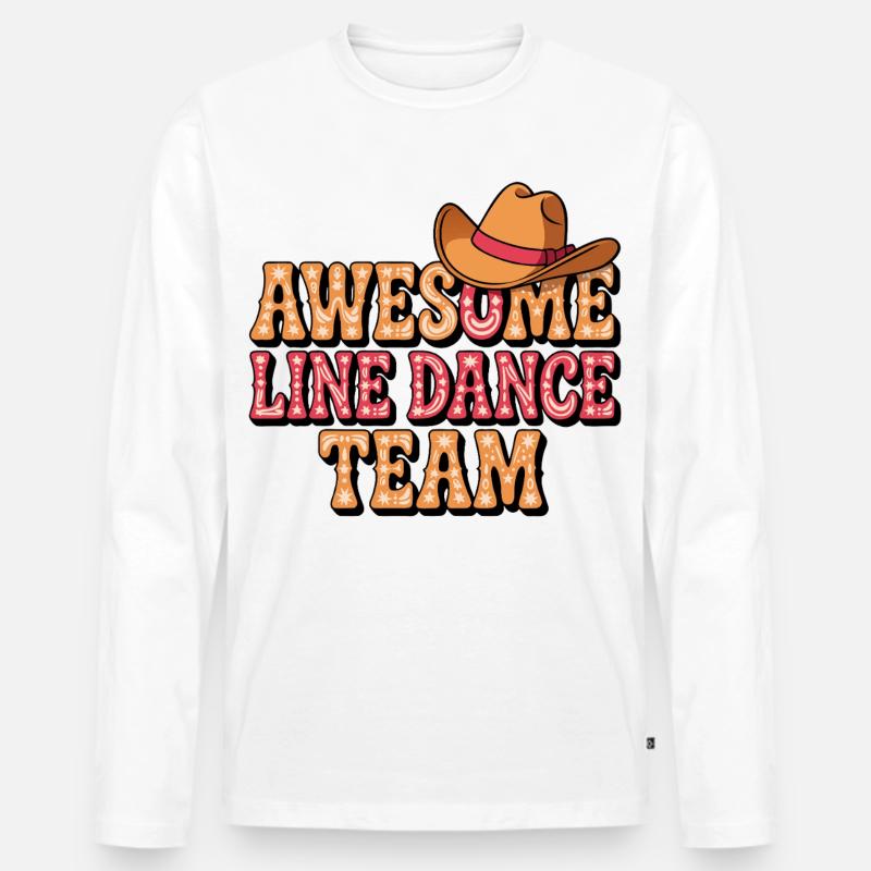 Awesome Line Dance Team - Männer Premium Bio Langarmshirt - Weiß