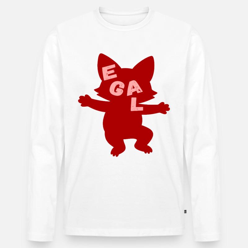 Fuchs Egal Leichtigkeit - Männer Premium Bio Langarmshirt - Weiß