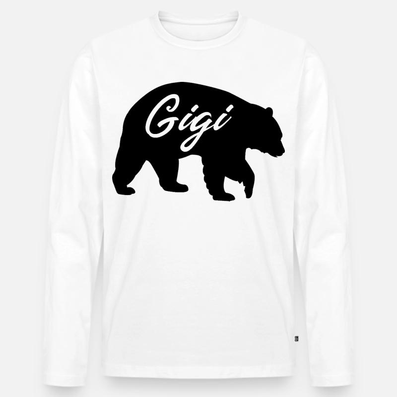 Gigi Bär süßes Oma-Hemd-Geschenk - Männer Premium Bio Langarmshirt - Weiß