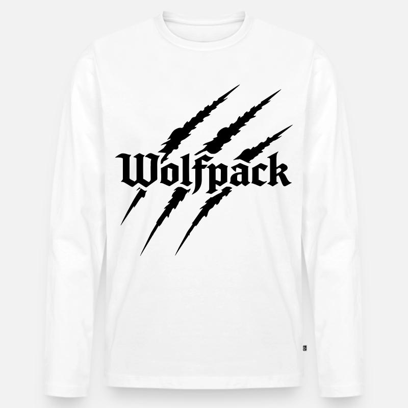 Wolfsrudel - Männer Premium Bio Langarmshirt - Weiß