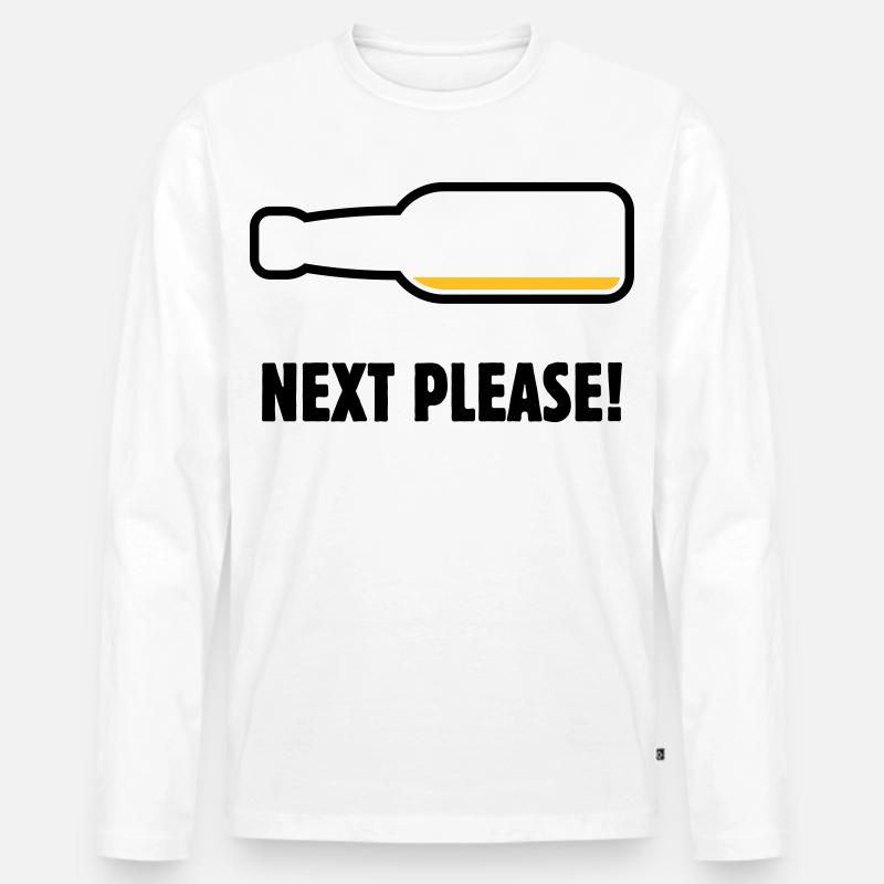 Next Please! (Bier / Bierchen / POS 2C) Männer Premium Bio Langarmshirt